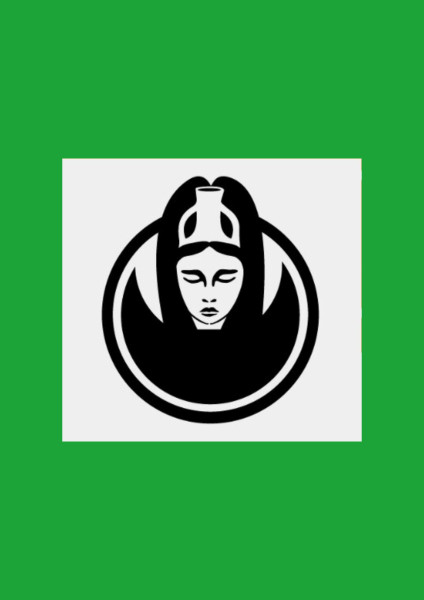 Logo multižánrovej kaviarne Kálakúta - čierno-biele na zelenom pozadí