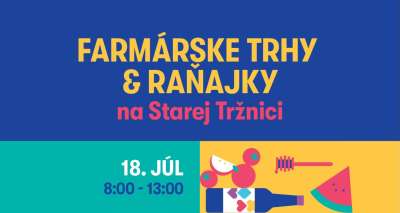 Farebný plagát s ovocím a fľašou - Farmárske trhy