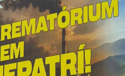 Bilboard s dymiacim komínom krematória